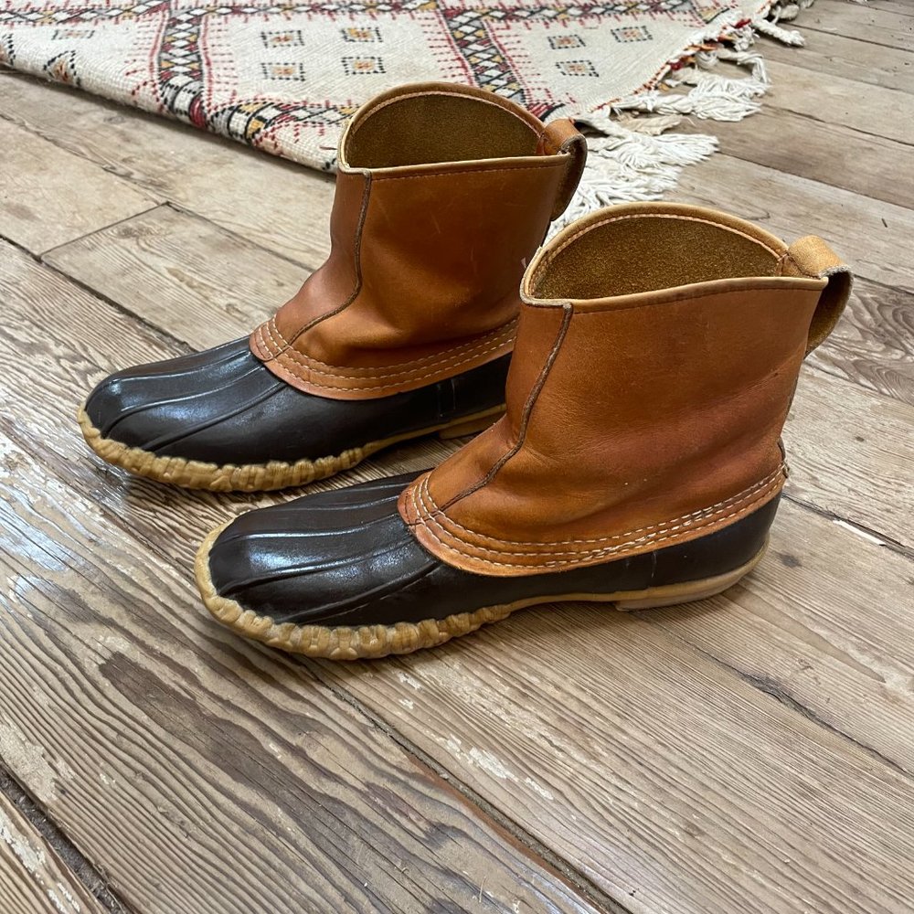 Vintage LL Bean Maine Hunting Boots, Leather Pull-on 9